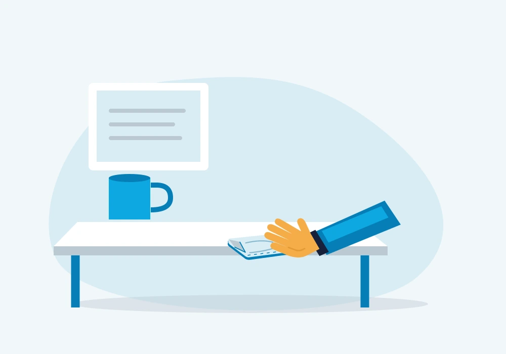 Gloved hand wiping a shared workplace table